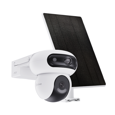 Supraveghere video IP - CAMERA EZVIZ CU PANOU SOLAR HB90+8W SOLAR PANEL KIT, Senzor CMOS de scanare progresivă de 1/3" de 4 MP, Lentila superioară: 2,8 mm @ F1.2, câmp vizual: diagonală 110°, Orizontală 96°, verticală 54° In
