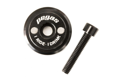 Ciclism - CAPAC TIJA GHIDON BEER CAP XHS-16, ALUMINIU CNC, 2 MAGNETI, PENTRU TIJA GHIDON 1-1/8, DIAMETRU 31.8MM, SURUB M6X30MM INCLUS, NEGRU