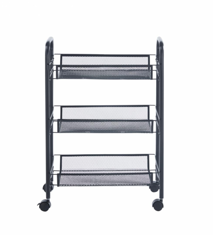 Textile de casa, Decoratiuni si Mobila - Carucior din metal cu 3 niveluri si roti, 45x27x64 cm