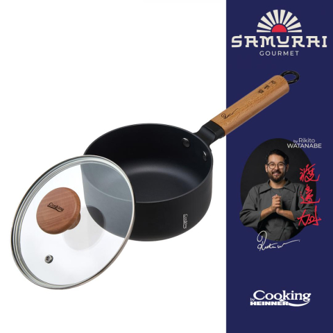 CASEROLA ALUMINIU + CAPAC 16X7.5CM, 1.4L, RIKITO WATANABE, SAMURAI GOURMET, COOKING BY HEINNER [2]