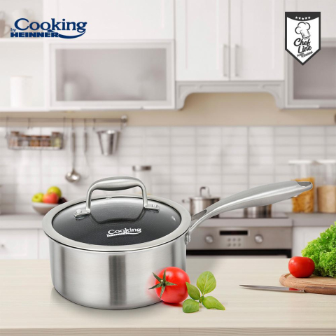CASEROLA INOX+CAPAC STICLA IN 3 STRATURI 18X9 CM, 2 L, TITANIUM3, COOKING BY HEINNER [3]
