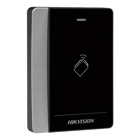 Cititoare - Cititor de carduri Hikvision DS-K1102AE, Pro series, suporta caduri EM frecventa:125KHz, conectivitate: RS-485 si protocol Wiegand (W26/ W34), distanta de citire: ≤ 50 mm, LED stare, beeper, Watchdog,