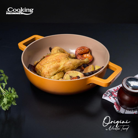 CRATITA ALUMINIU TURNAT + CAPAC 26x8 CM, 3.4L, NICOLAI TAND, ORIGINI, COOKING BY HEINNER [5]