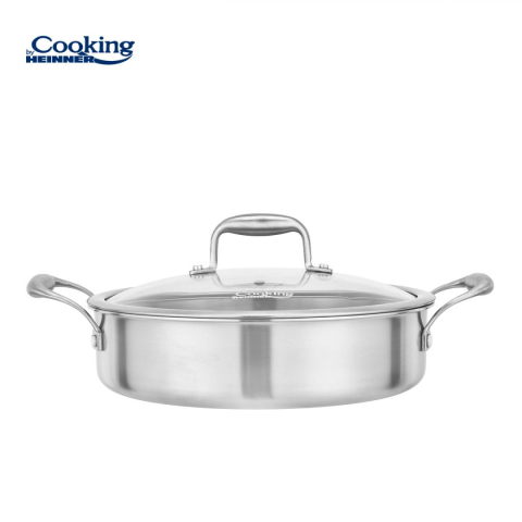 CRATITA INOX+CAPAC STICLA 26X7CM, 3.5L, ATOMIC3, COOKING BY HEINNER [1]