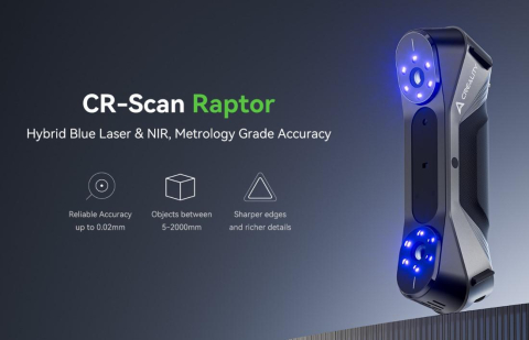 Imprimante 3D - CREALITY 3D SCANNER CR-SCAN RAPTOR, mod scanare: Blue Light(Blue 7-line laser) / NIR(infrared binocular structured light), Acuratete: 0.02mm @ 100mm, Rezolutie: 0.02-2mm, Viteza scanare: pana la 60fps