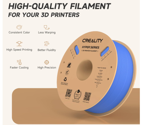 CREALITY HYPER PLA 3D Printer Filament, Blue, Temperatura printare: 200-220 grade celsius, Diametru filament: 1.75mm, Tensile strength: 52.99MPa, Bending strenght:92.38Mpa Dimensiuni rola filament: Di [2]