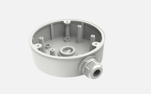 Accesorii - Doza conexiuni Hikvision DS-1280ZJ-PT6, material aliaj de aluminiu, dimensiuni: Φ137 mm × 42 mm, greutatate: 280 g