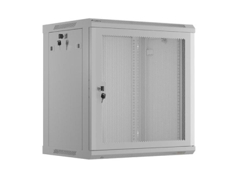 Cabinete metalice - Dulap rack 19" perete 12U / 600x450 cu ușă perforată, gri (flat pack)