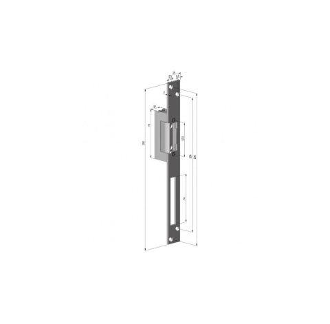 Control acces - Electromagnet fail lock YALE YB17-12D-LR, 12Vcc, consum redus, 230mA, contact monitorizare, include placa suport lunga.