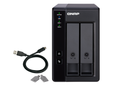 NAS - Extensie USB QNAP TR-002 2-Bay, 2.5/3.5 SATA 6Gbps HDD (neincluse), 1xUSB3.11 (type-c), tower, PSU adaptor 36W, garantie 2 ani