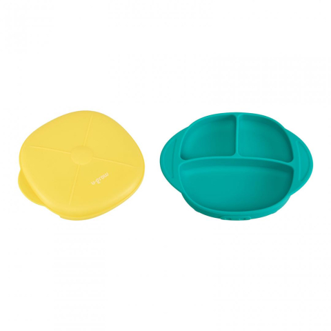Farfurie silicon cu capac , galbena, U-Grow [2]