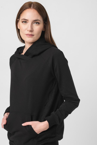 Hanorace - HANORAC COTON DANTELA FEMEI BLACK-L