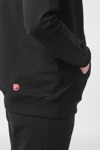 HANORAC COTON DANTELA FEMEI BLACK-S [4]