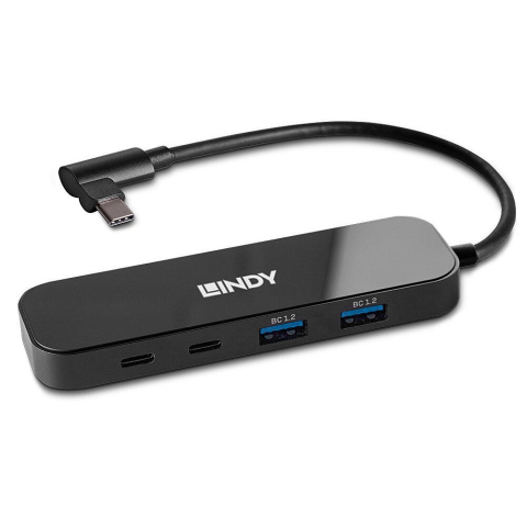 Hub USB LINDY 4 Port USB 3.2 Gen 2 Hub, USB-C, 4 porturi, Negru [2]