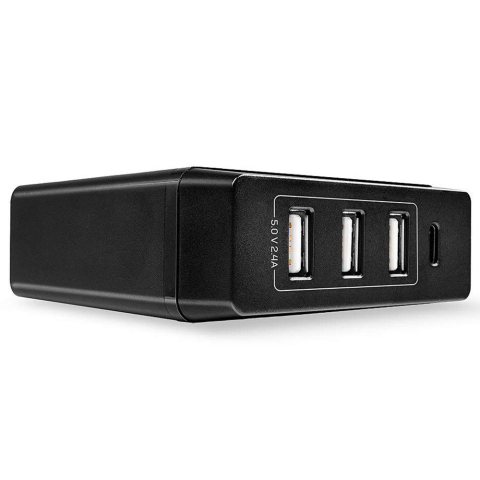Hub-uri USB - Hub USB LINDY 4 Port USB Type C and A Smart Charger with Power Delivery, 72W USB-A, 4 porturi, Negru