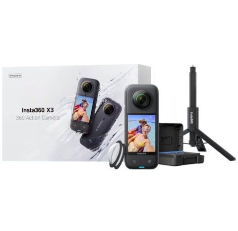 Insta360 X3 Cameră de Acțiune 360° 5.7K Black All Purpose Kit [1]