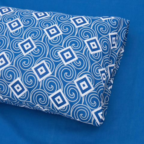 Lenjerie dubla 100% bumbac 4 piese, Blu [3]