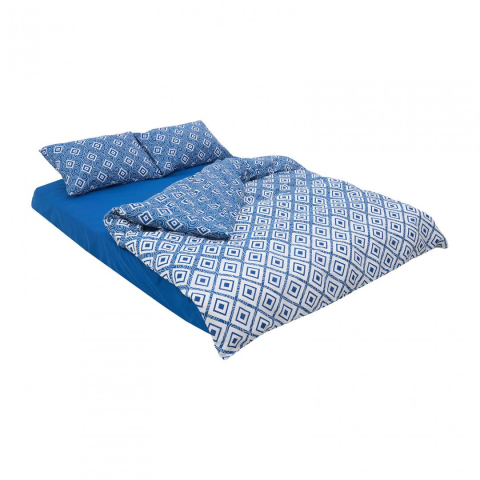Lenjerie dubla 100% bumbac 4 piese, Blu [1]