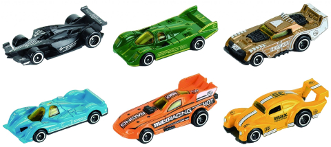 MACHETA DIE CAST, SET 6 MASINI CURSE, SCARA 1/64, 7.5CM, DIVERESE MODELE SI CULORI- VERDE, ALB, ROSU, BLEU, GRI, ALBASTRU, GALBEN, PORTOCALIU, NEGRU, TURQUOISE, MARO [2]
