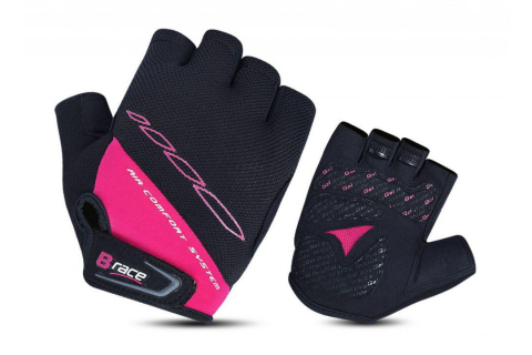 Accesorii ciclism - MANUSI B-RACE CU GEL NEGRU/FUXIA, L