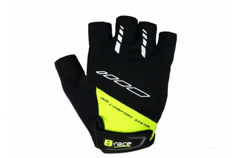 Accesorii ciclism - MANUSI B-RACE CU GEL NEGRU/LIME, M