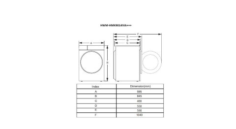 Masina de spalat rufe HEINNER HWM-HMK9014IVA+++, 9 Kg, 1400 rpm, Clasa: A, Alb [6]