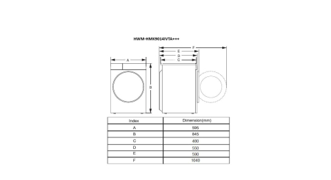 Masina de spalat rufe HEINNER HWM-HMK9014IVTA+++, 9 Kg, 1400 rpm, Clasa: A, Gri Titanium [6]