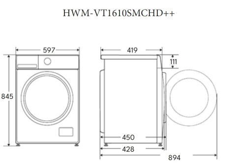 Masina de spalat rufe HEINNER HWM-VT1610SMCHD++, 6 kg, 1000 rpm, Clasa: D, Alb [5]