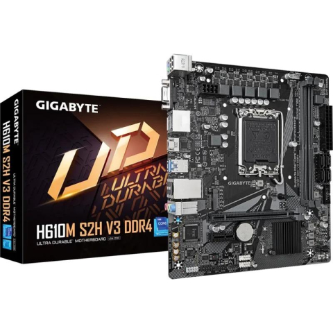 Componente PC - Placa de baza Gigabyte H610M S2H V3, LGA 1700, DDR4, Micro-ATX