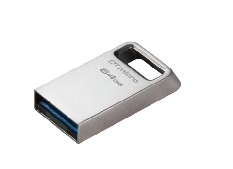 Memorie USB Kingston DataTraveler Micro 64 GB, USB 3.2, Argintiu [1]