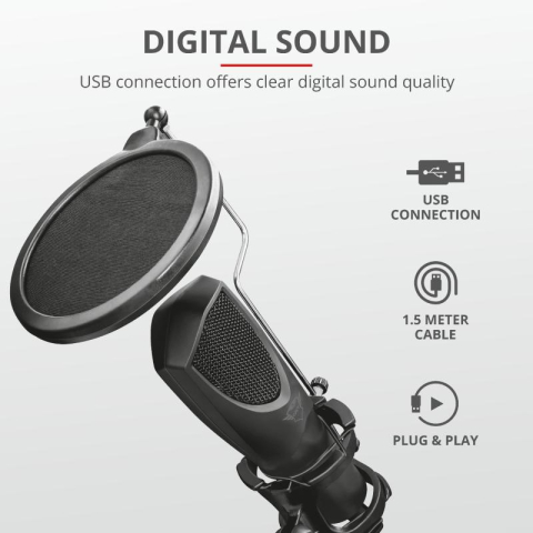 Microfon Trust GXT 232 Mantis, tip Condenser, USB, Noise Reduction [4]