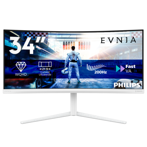 Monitoare LED - Monitor Gaming Philips 34M2C5601QA/00, 34", 3440 x 1440 pixeli, White, 3 ani Garantie