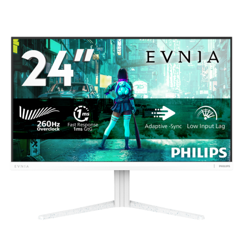 Desktop PC & Monitoare - Monitor Gaming Philips Evnia 3000 24" 24M2N3201P/00, 1920 x 1080 pixeli, White, 3 ani Garantie