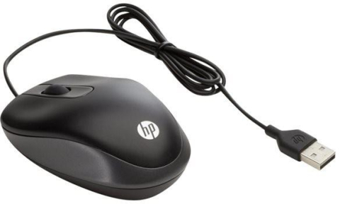 Mouse - Mouse HP Travel USB Mouse, 1000 DPI, Negru