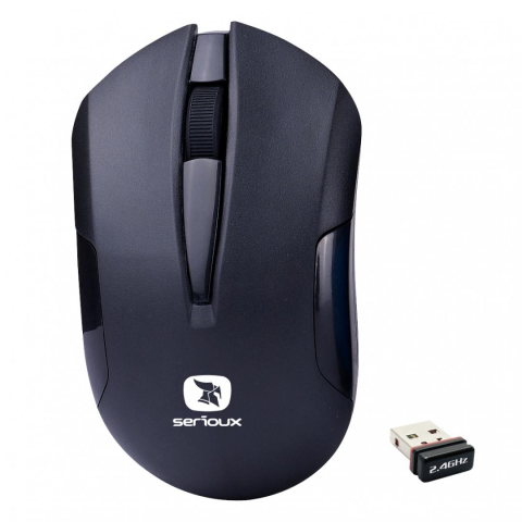 Mouse - Mouse Serioux wireless, Drago 300, 1000dpi, negru, baterie AA inclusa ,receptor nano, blister, USB