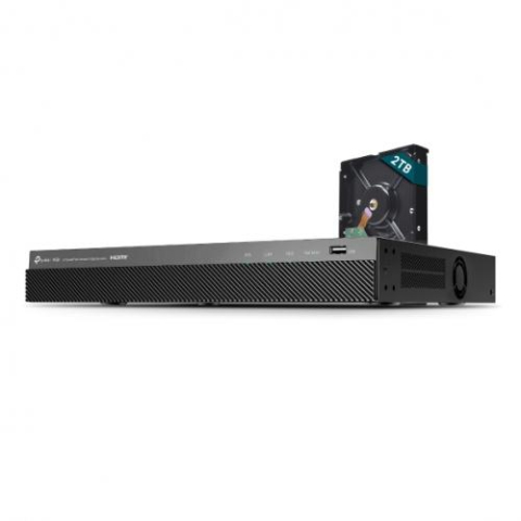 NVR - NVR PoE + HHD 2TB TP-Link VIGI 8 canale 2008H-8MP-2TB ; 93W, 8 MP,2 SATA Interface, max 16TB(neinclus), 1x 2TB inclus, H.265+; ONVIF, detecție mișcare, linie, intruziune, persoane, vehicule etc.