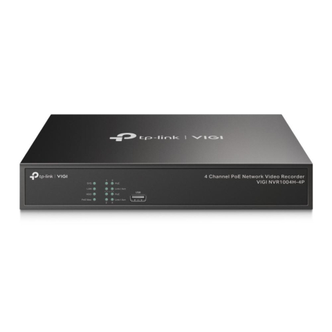 NVR - NVR PoE TP-Link VIGI 4 canale 1004H4P; 53W, 8 MP,1 SATA Interface, max 10TB(neinclus), H.265+; ONVIF