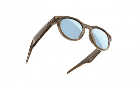 Oakley Meta HSTN AI Glasses Brown Smoke Frame Prizm Deep Water Polarized Lenses Wide - High Bridge Fit [1]