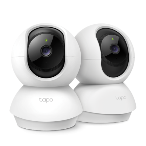 Camere supraveghere IP - Pan/Tilt Home Security Wi-Fi Camera, 2-Pack SPEC: 1080p, 2.4 GHz, Horizontal 360º FEATURE: Pan/Tilt, Motion Detection and Notifications, Sound and Light Alarm, Remote Control, Two-Way Audio, Voice Con