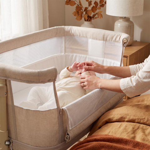 Patut 2 in 1, co-sleeper si tarc de joaca, bej, U-Grow [5]