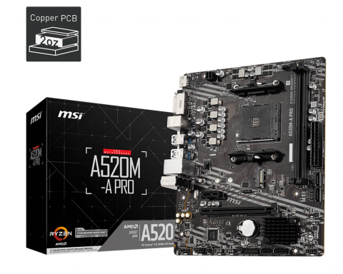 Placa de baza MSI A520M-A PRO, Socket AM4, DDR4, Micro-ATX [2]