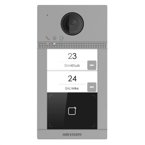 Interfonie - Post de exterior videointerfon IP Hikvision DS-KV8213-WME1(C); WIFI; 2 x buton de apelare(Support web configuration); camera video 2MP True WDR unghivizualizare: Horizontal: 124° Vertical: 75°, vizual