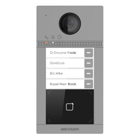 Interfonie - Post de exterior videointerfon IP Hikvision DS-KV8413-WME1(C); WIFI; 4 x buton de apelare( pentru o singura familie- permite apelarea a mai multor monitoare de interior); camera video 2MP True WDR ( u