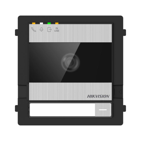 Video - Post exterior videointerfon modular 2 fire Hikvision DS-KD7003EY-IME2, fara carcasa, camera 2MP, 1 buton, microfon si difuzor incorporate, 2000 de utilizatori, RS-485, IK08 & IP65, alimentare: 48V (di