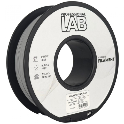 PROF. LAB 3D FILAMENT 1KG PLA META GRAY, Diametru: 1.75mm, Greutate: 1kg, Temperatura duza: 185C - 215C, Temperatura platforma printare: 25C - 60C, Culoare: Meta Gray. [1]