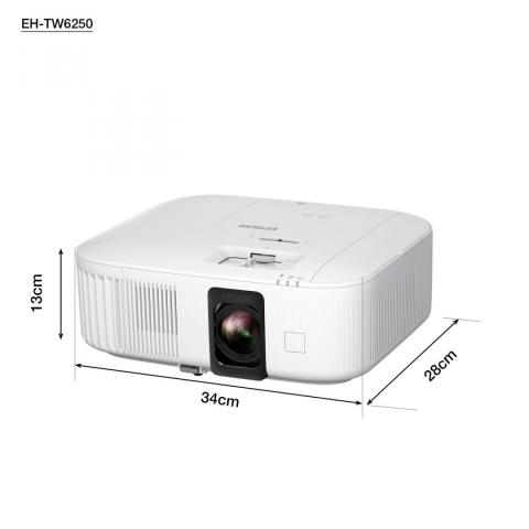 Videoproiectoare & Accesorii - Proiector Epson EH-TW6250, 3LCD, 2.800 lumeni, 4k PRO UHD, 16:9, 35.000:1, lampa 4.500 ore/ 7.500 ore ecomode, corectie ± 30, zoom 1.62, dimensiune maxima imagine 500", USB 2.0 Type B (Service Only), 