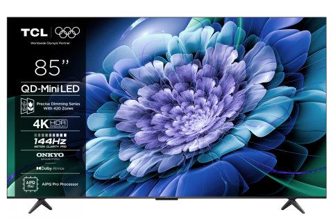 Televizoare - Televizor TCL QD-MiniLED 85C61K, 215 cm, Smart Google TV, 4K Ultra HD, 144Hz, Onkyo