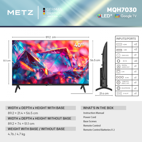 Televizor METZ QLED 40MQH7030Z, 100 cm, Smart Google TV, FHD [3]