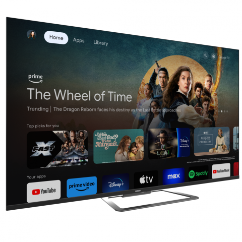 QLED TV HORIZON 4K-GTV 55HQ8590U/D, 55" QLED, 4K Ultra HD (2160p), Dolby Vision HDR / HDR10 / HLG, Digital TV-Tuner DVB- S2/T2/C, CME 800Hz, Googlecast + Google Assistant + BT, Contrast 3000:1, 350 cd [1]