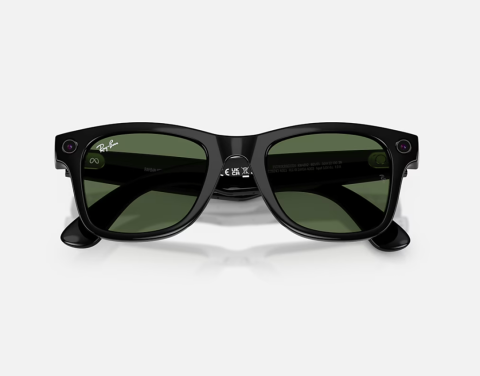 Ray-Ban Meta Wayfarer Gen 2 High Bridge Fit Shiny Black G-15 Green 50-22 [3]